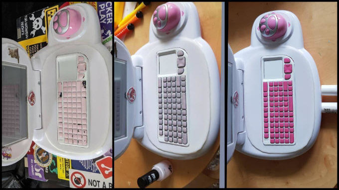 before and after pic of the keyboard